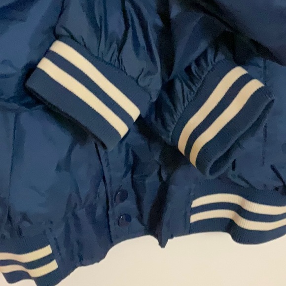 Vintage 90s Trax Blue Bomber Jacket with Hood and Zipper Closure - Picture 5 of 7